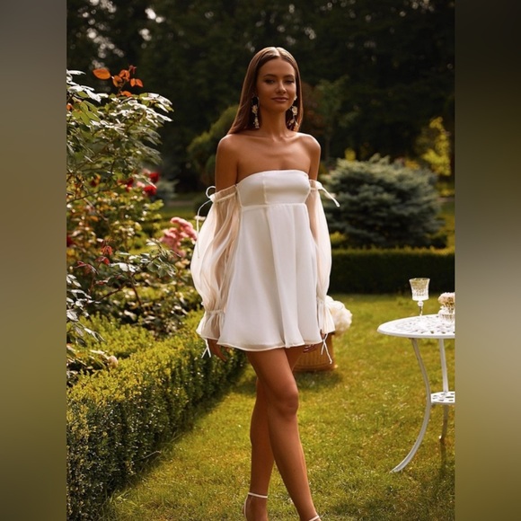 Celine Mini Dress in White - Alamour - Picture 4 of 4